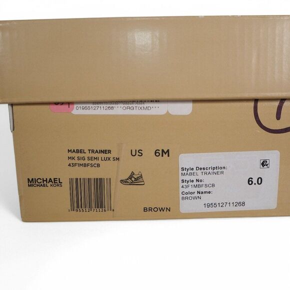 Michael Kors Semi Lux Mabel Hidden Wedge Trainers Brown 43F1MBFSCB Women's 6M - Picture 11 of 11